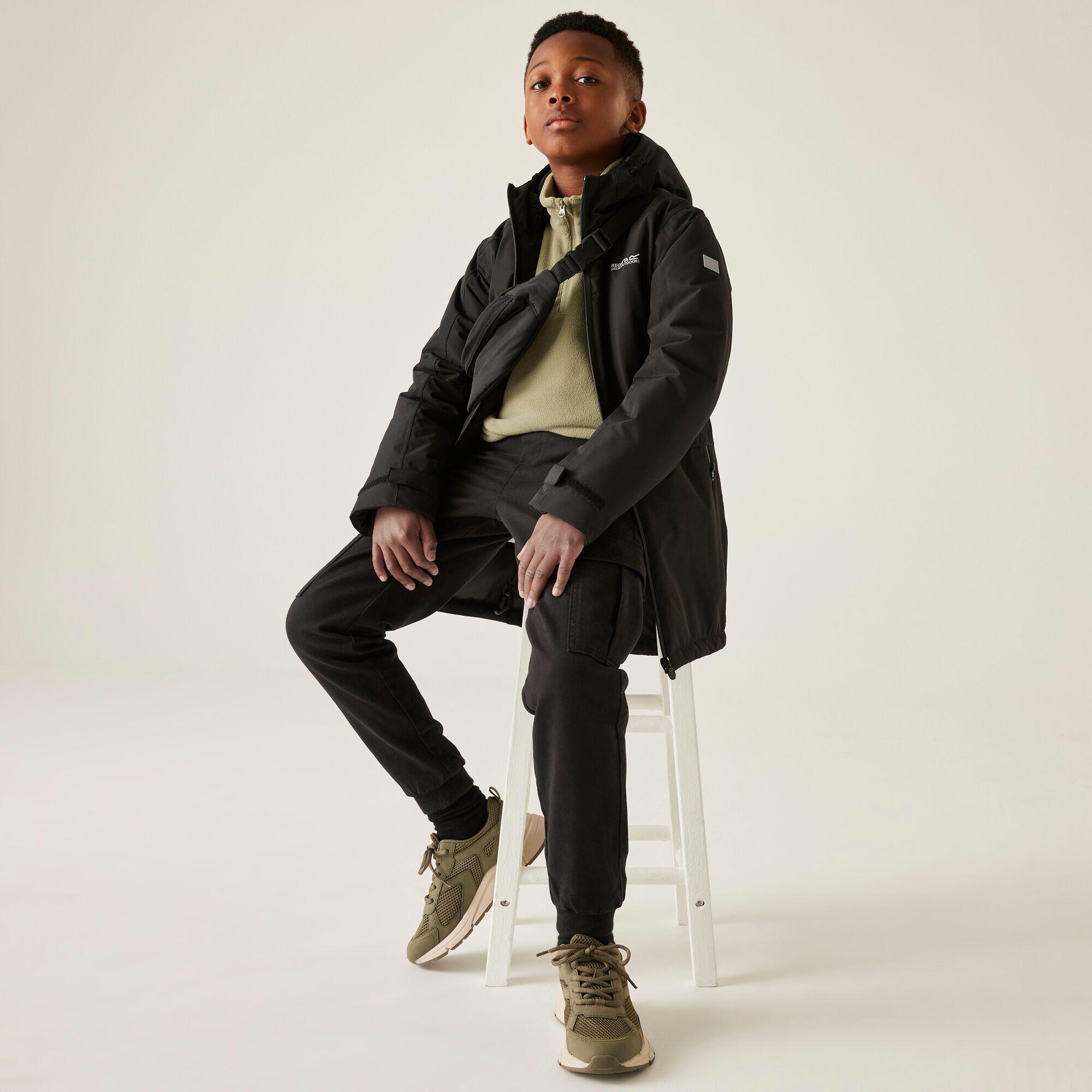 Regatta - Veste Farbank Pour Enfants, À Capuche, Imperméable, Respirante Et Isolée - Doudoune Synthétique - Noir - Decathlon