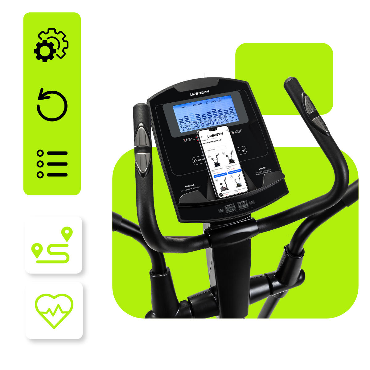 Rower eliptyczny Urbogym Flow Yellow 2/6
