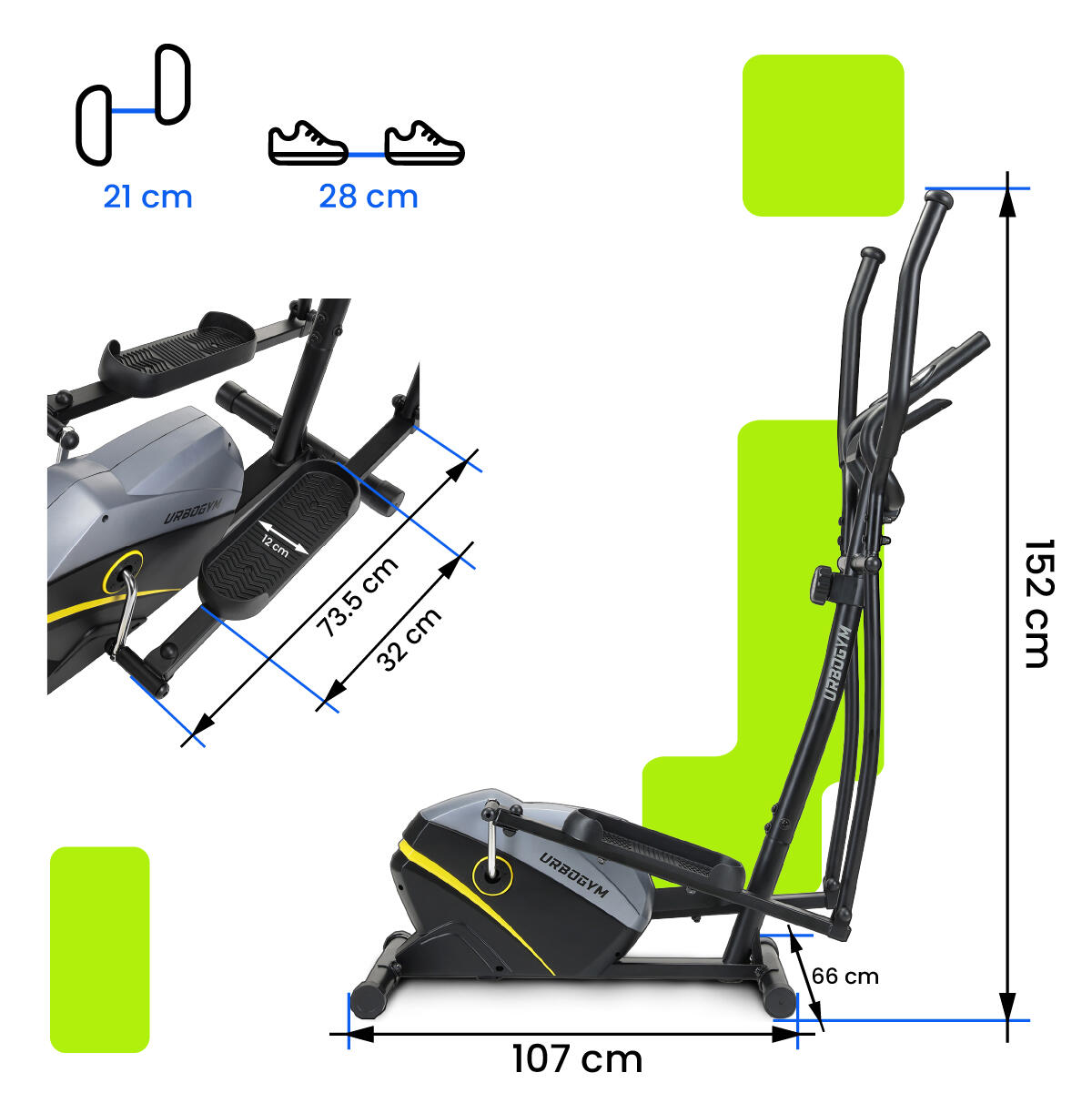 Rower eliptyczny Urbogym Flow Yellow 3/6
