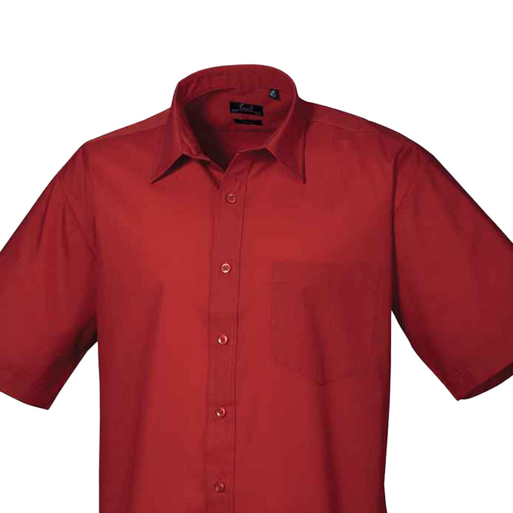 Camicia Maniche Corte Uomo Premier Poplin Bordeaux 2/3