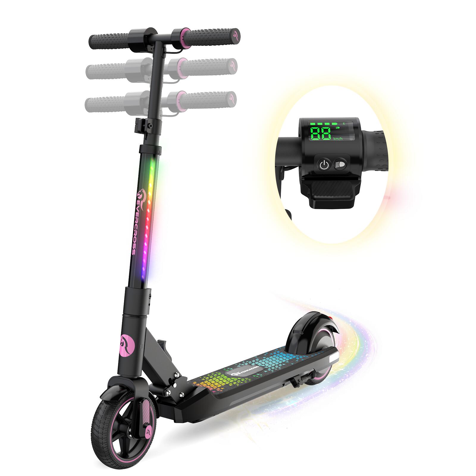 EVERCROSS Skládací elektrická koloběžka pro děti 6-12 let EVERCROSS -EV06C Růžová