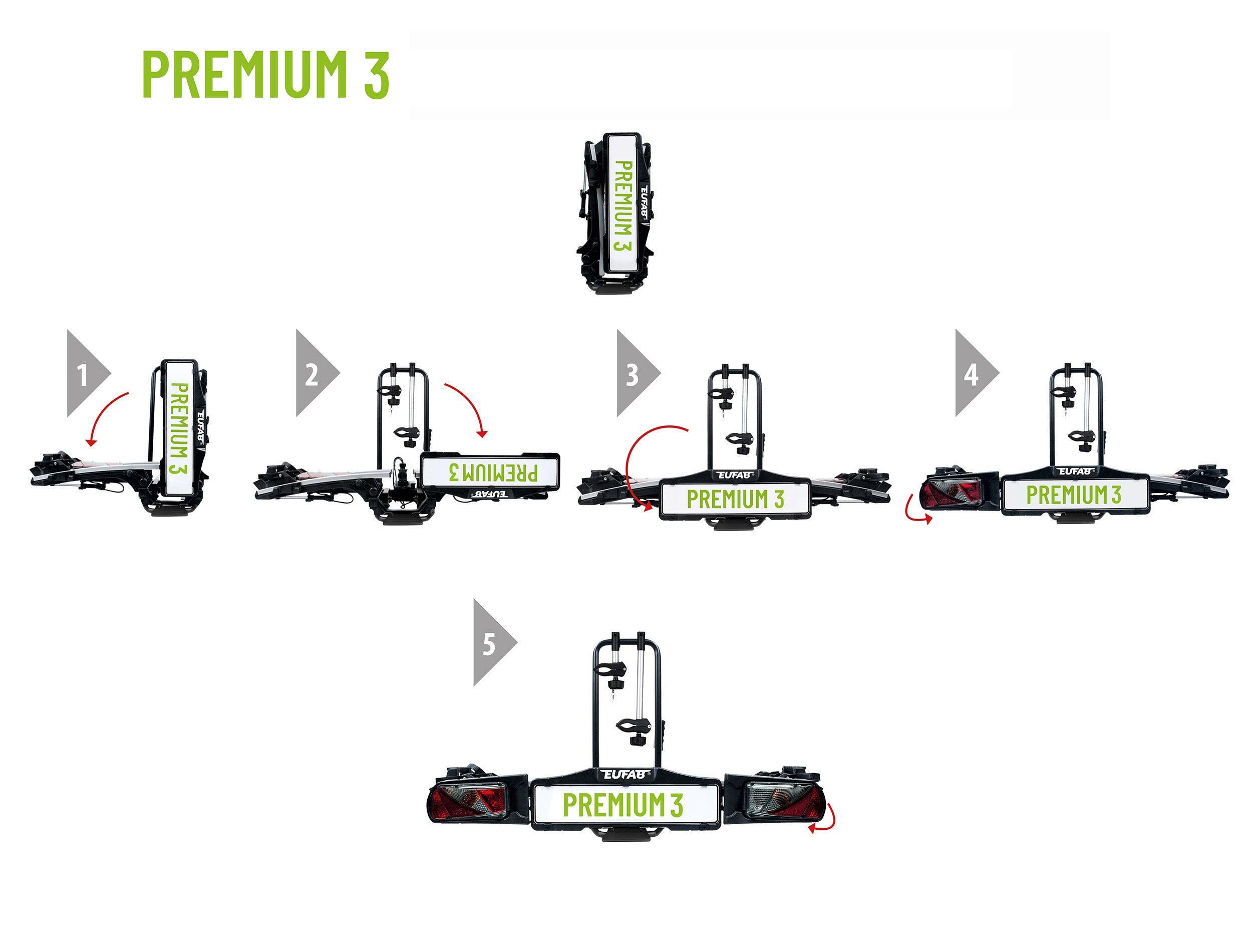 PORTE-VÉLOS 3 VÉLOS PLATEFORME PLIABLE ET BASCULANT PREMIUM III - EUFAB 7/8