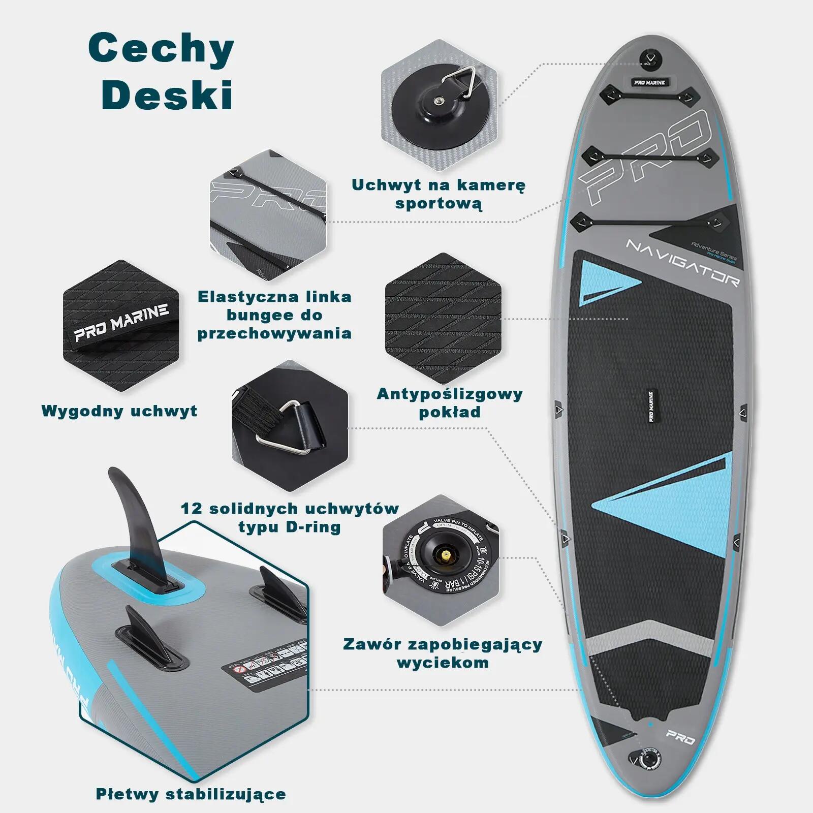 DESKA SUP PRO MARINE 365CM 12' zestaw - siedzisko, podwójne wiosło i akcesoria 4/7