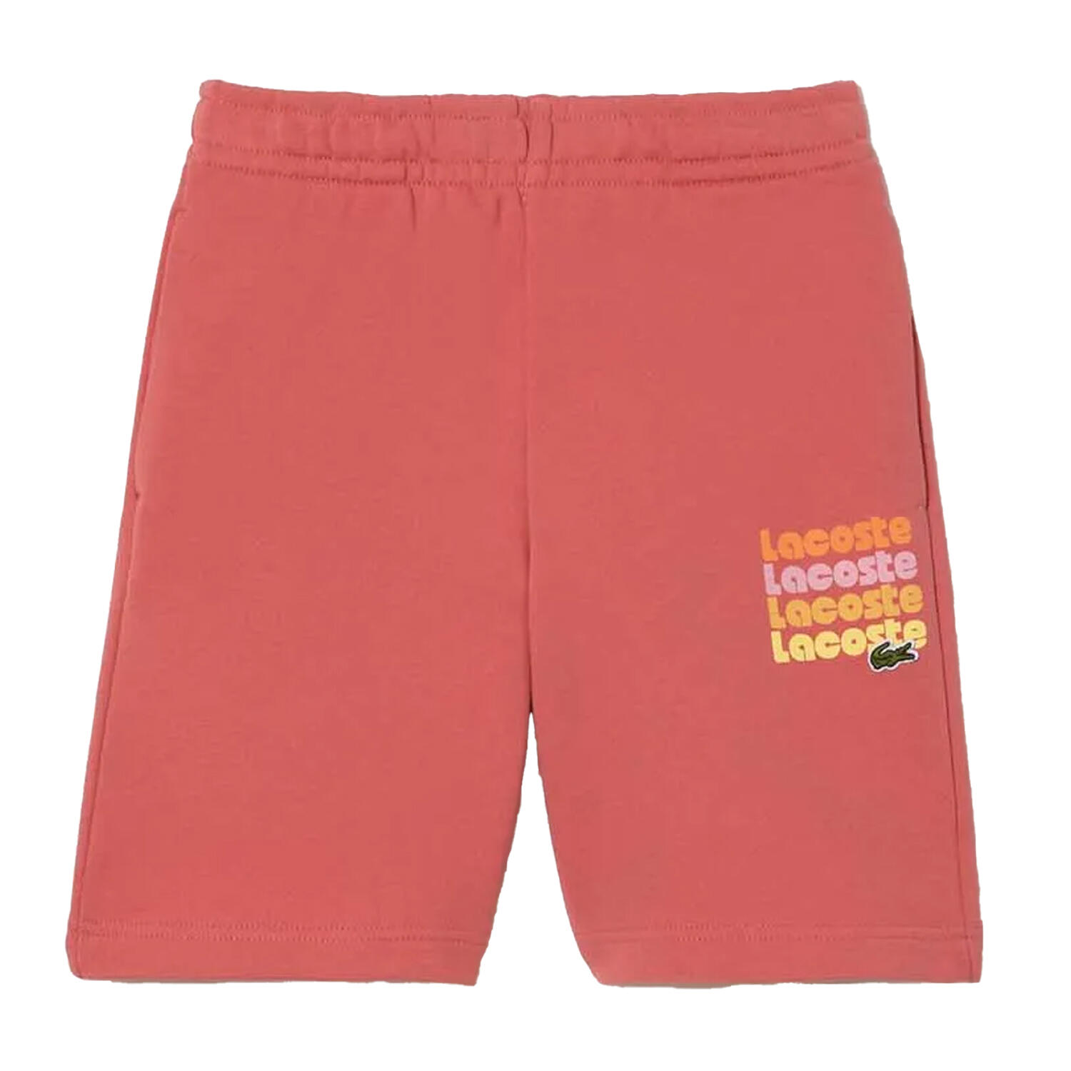 LACOSTE Short bambino Lacoste Rosso 100% cotone biologico con vita elasticizzata