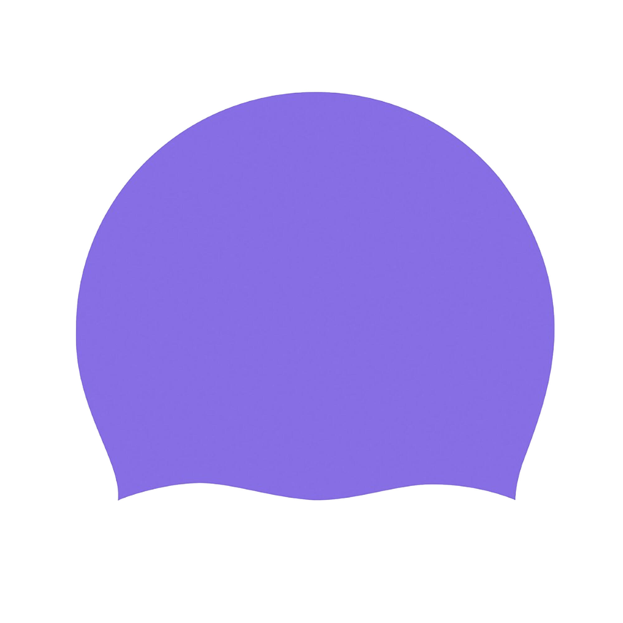 Childrens/Kids Silicone Swimming Cap (Purple/Red) 2/4