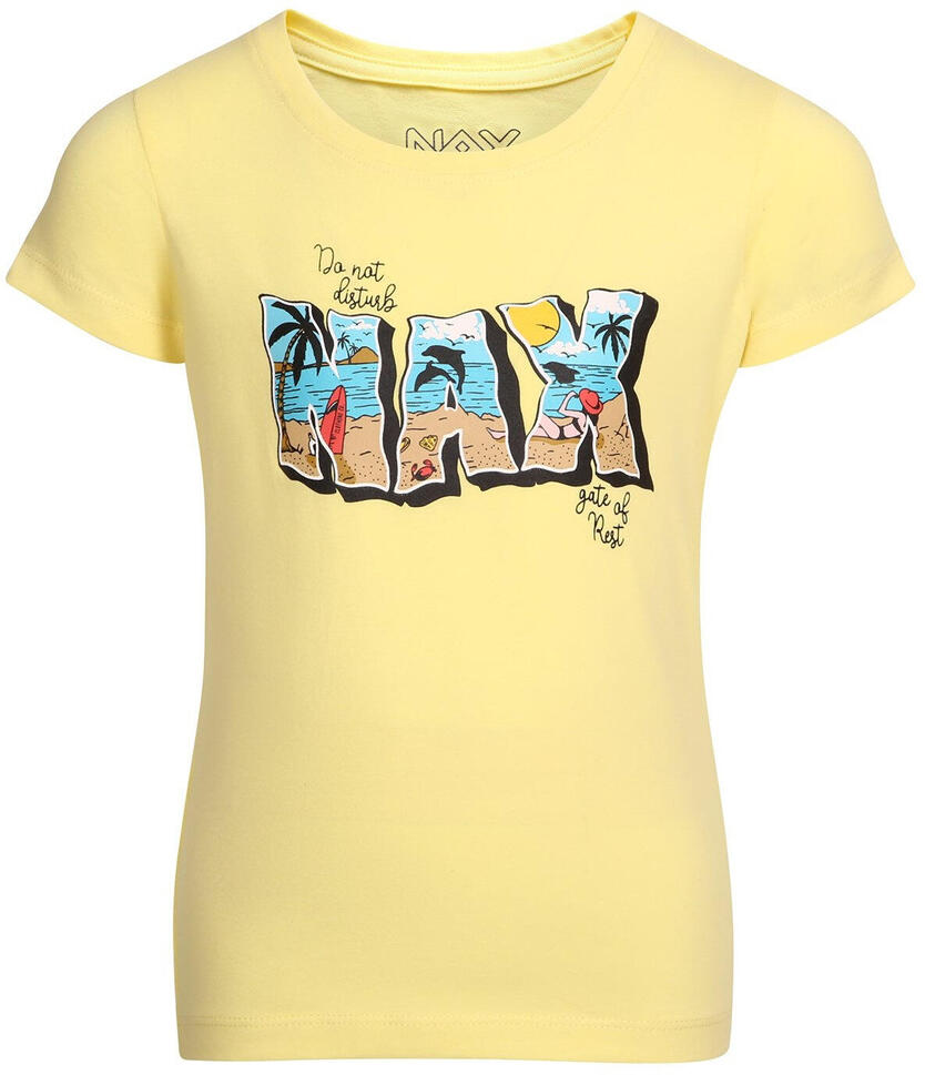 T-shirt Dziecięcy Nax Lendo 104-110 z Miękkiej Bawełny z Żywych Wzorem