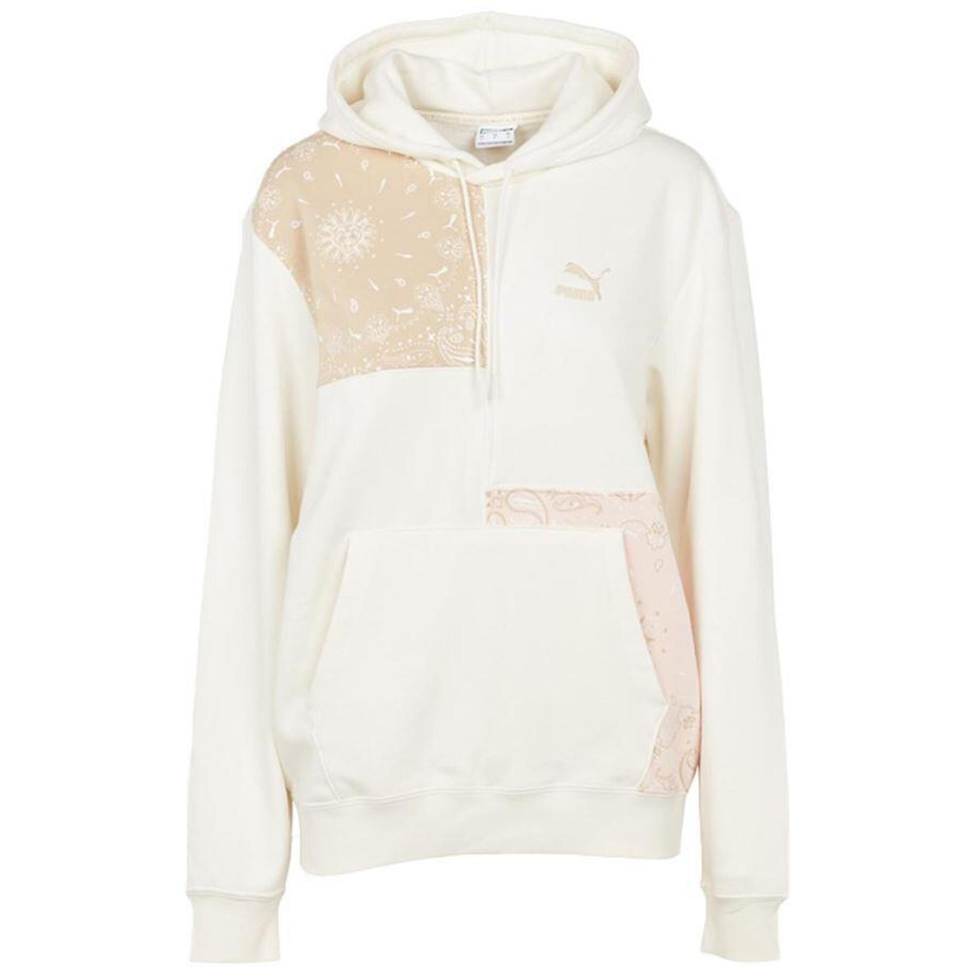 Puma - Puma Sweat-shirt À Capuche Femme Blanc/rose - Chemise Manches Courtes - Jaune|rose - Decathlon