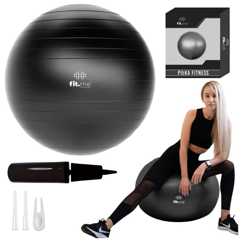 Piłka gimnastyczna fitness z pompką 55 cm Fit.me