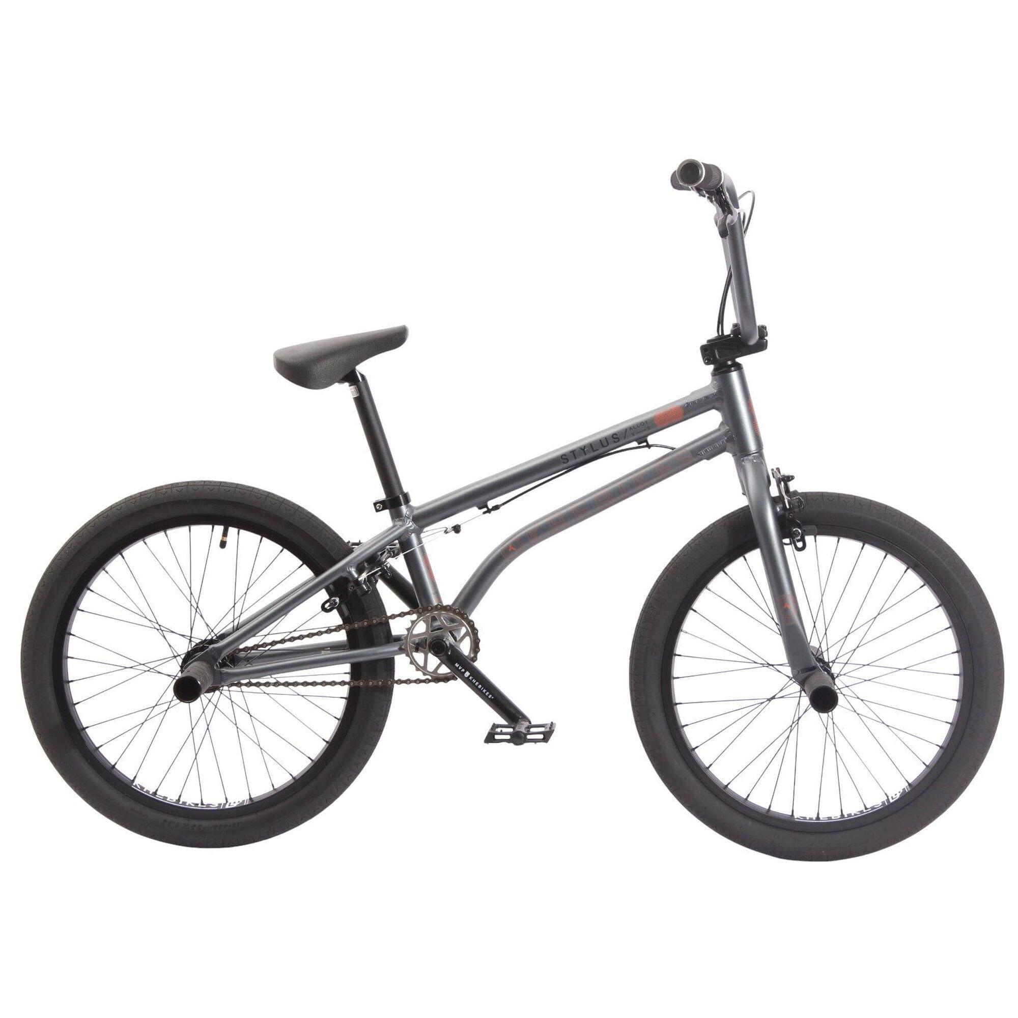 KHEBIKES BMX kolo pro dospělé STYLUS V2 stříbrné 20 palců 8,9 kg
