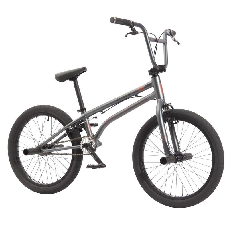 Bicicletă BMX pentru adulți STYLUS V2 argintiu 20 inch 8,9 kg