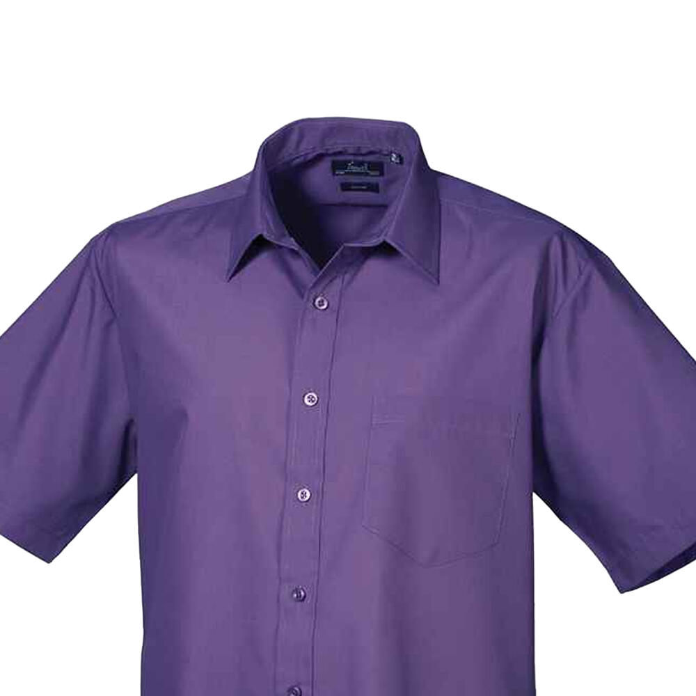 Camicia Maniche Corte Uomo Premier Poplin Viola 2/3