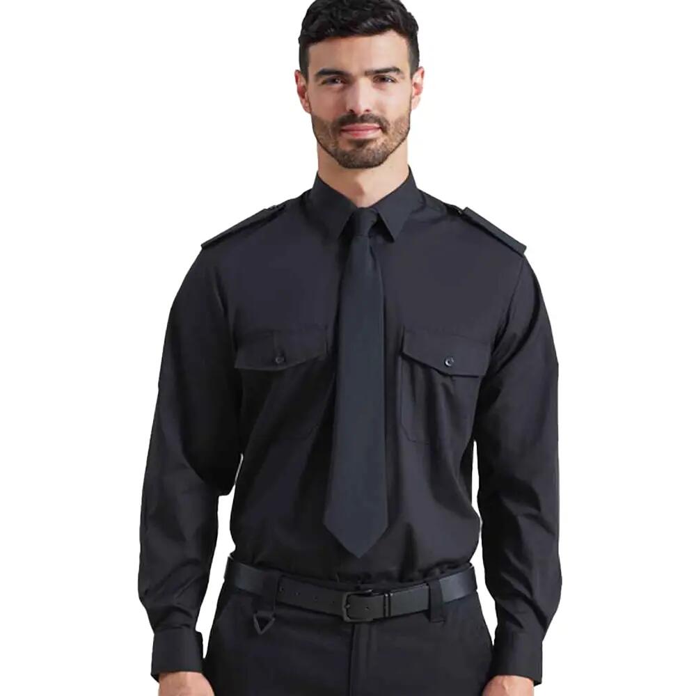 Camicia Da Pilota Manica Lunga Uomo Premier Nero 3/4
