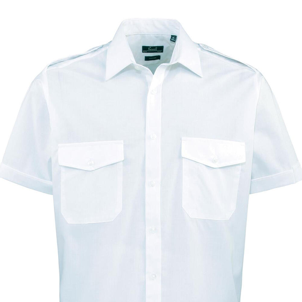 Camisa piloto de manga curta EasyCare para homem Azul Claro 2/3