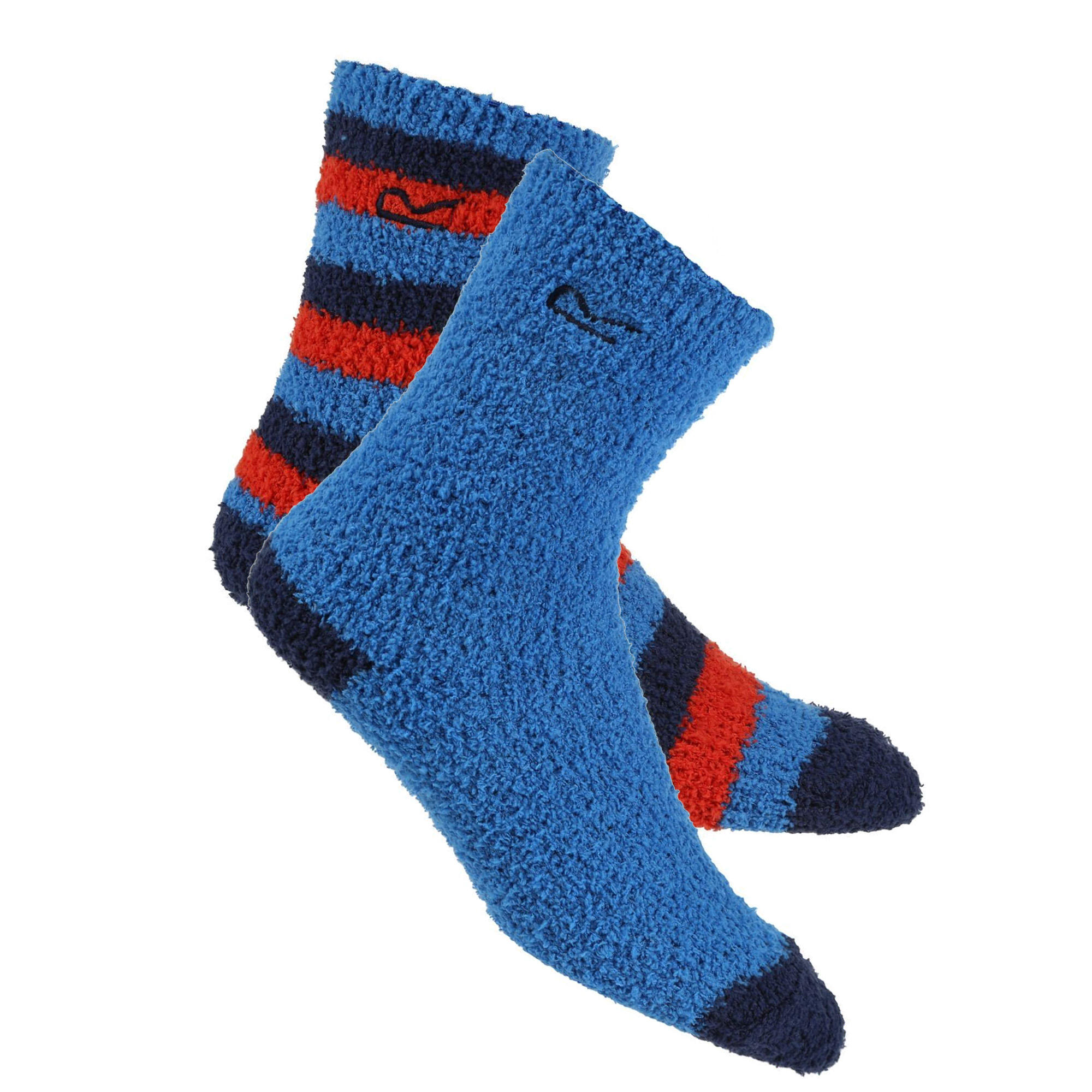 Childrens/Kids Cosy Boot Socks Set (Pack of 2) (Blue/Navy/Red) 3/4