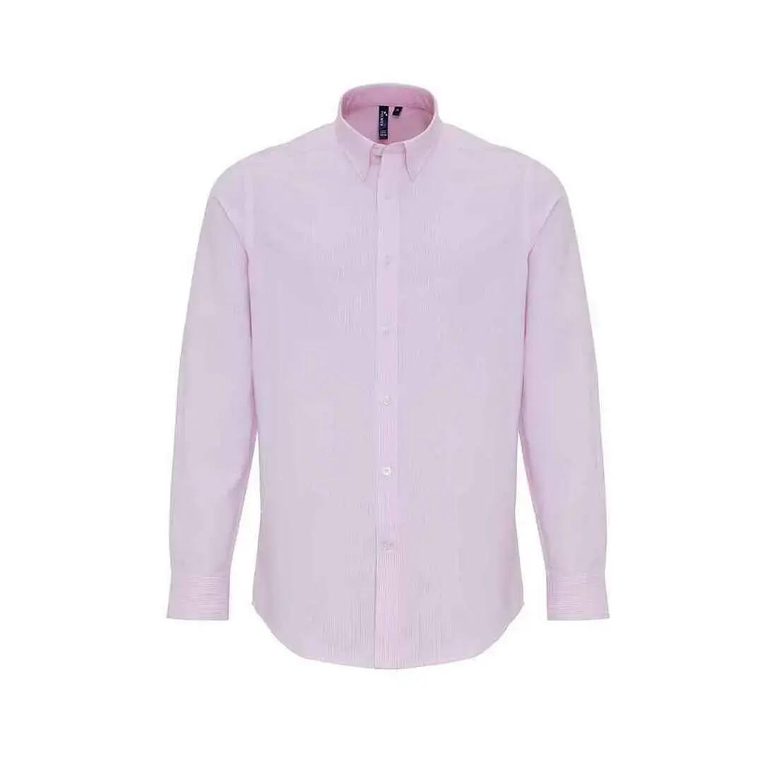 Mens Stripe Oxford Shirt (White/Pink)