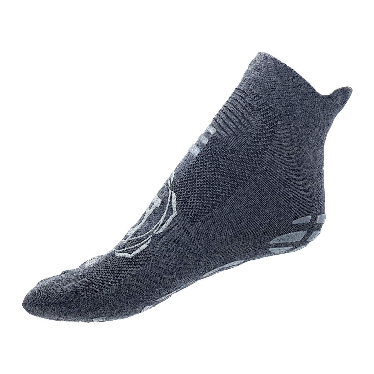 yogasokken 1 vinger volwassenen voor gym Antislip grijs heather zilver 2/5