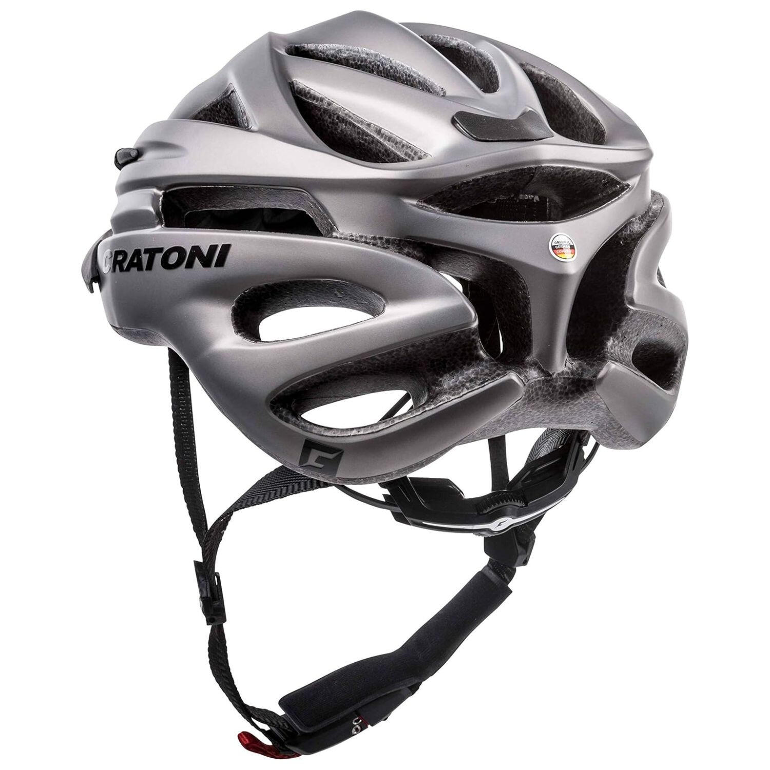 Casco bicicleta MTB Cratoni Pacer con visera ajustable plata 3/4