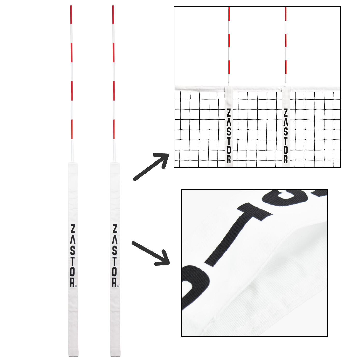 ZASTOR Set Antenas/Bandas Voleibol Zastor Rodas
