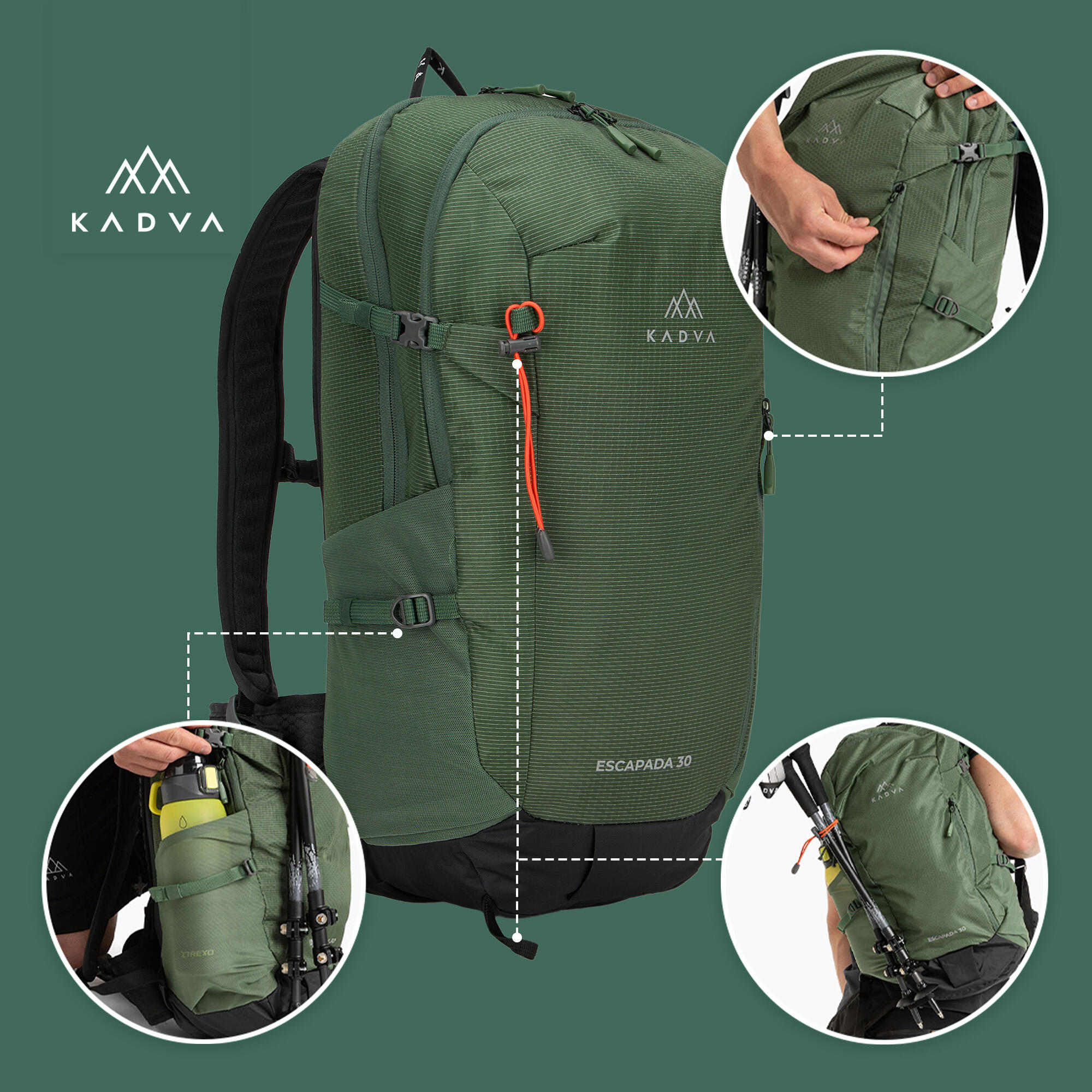 Mochila de turismo KADVA Escapada 30 l 7/7