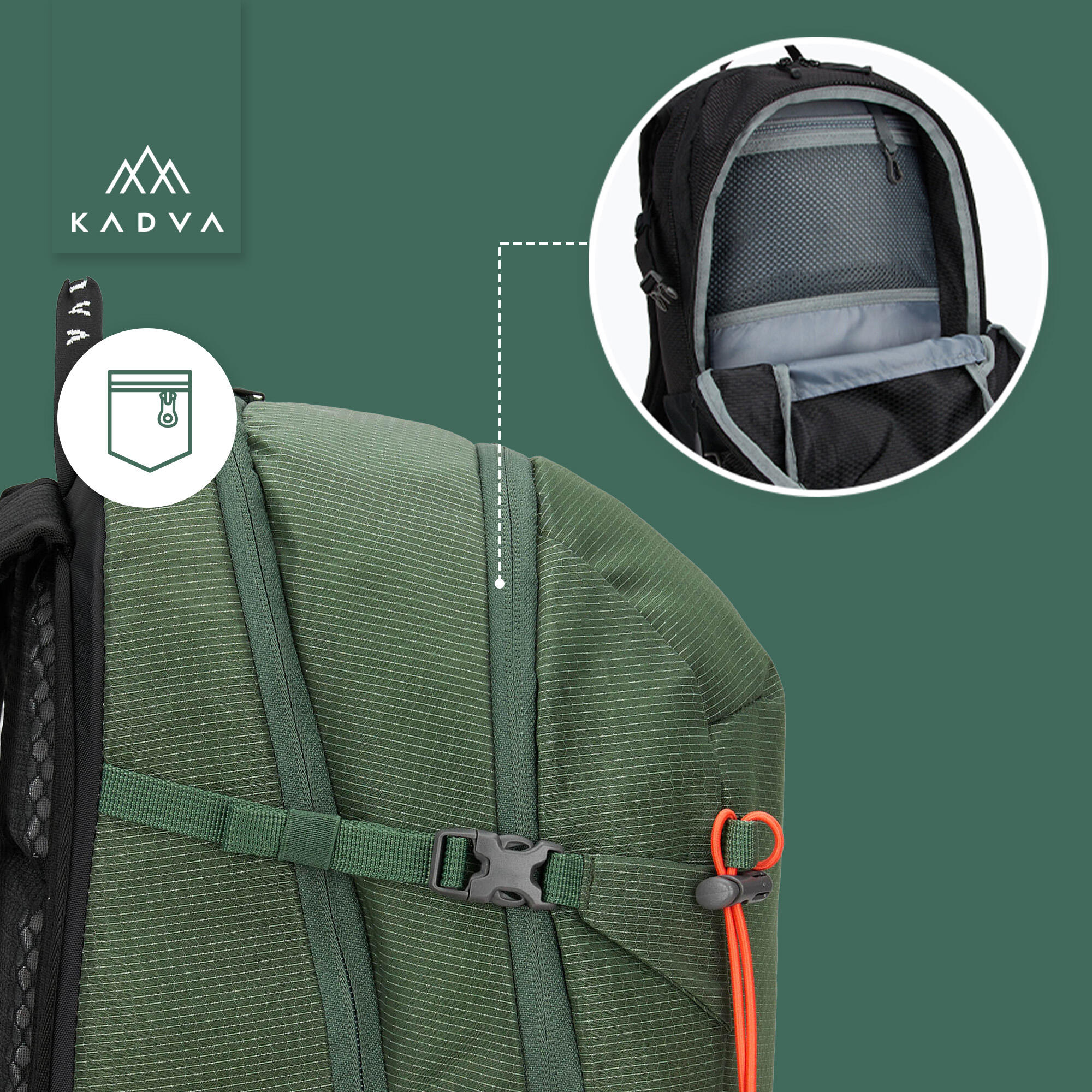 Mochila de turismo KADVA Escapada 30 l 6/7