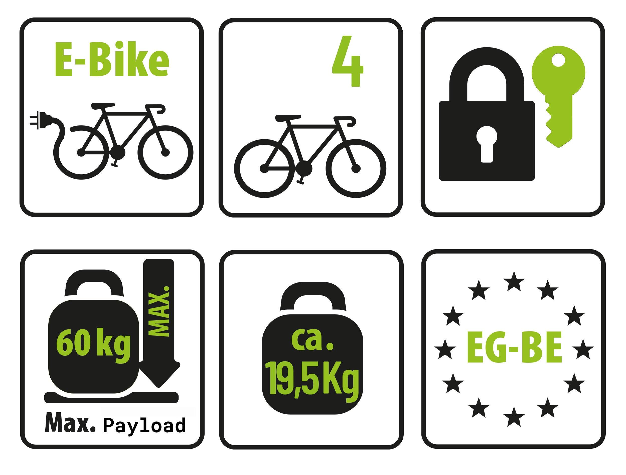 PORTE-VÉLOS 4 VÉLOS AMBER IV - EUFAB - PRISE 13 BROCHES 7/8