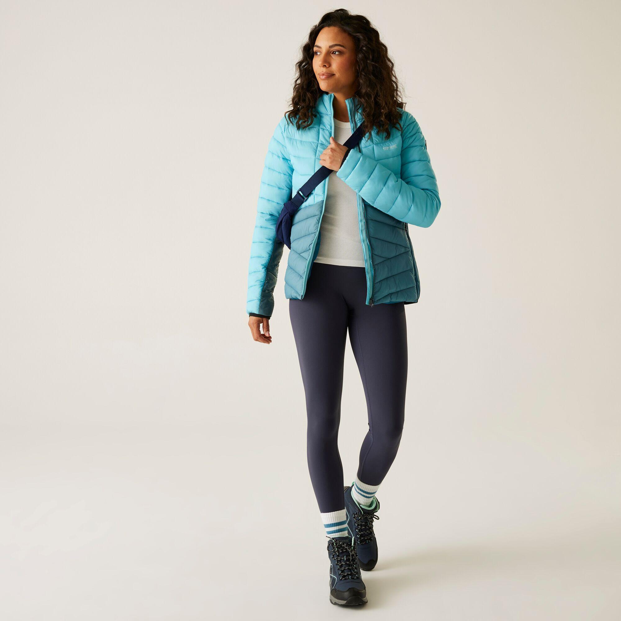 Dalent waterafstotende isolerende donsjas met capuchon voor dames 3/7