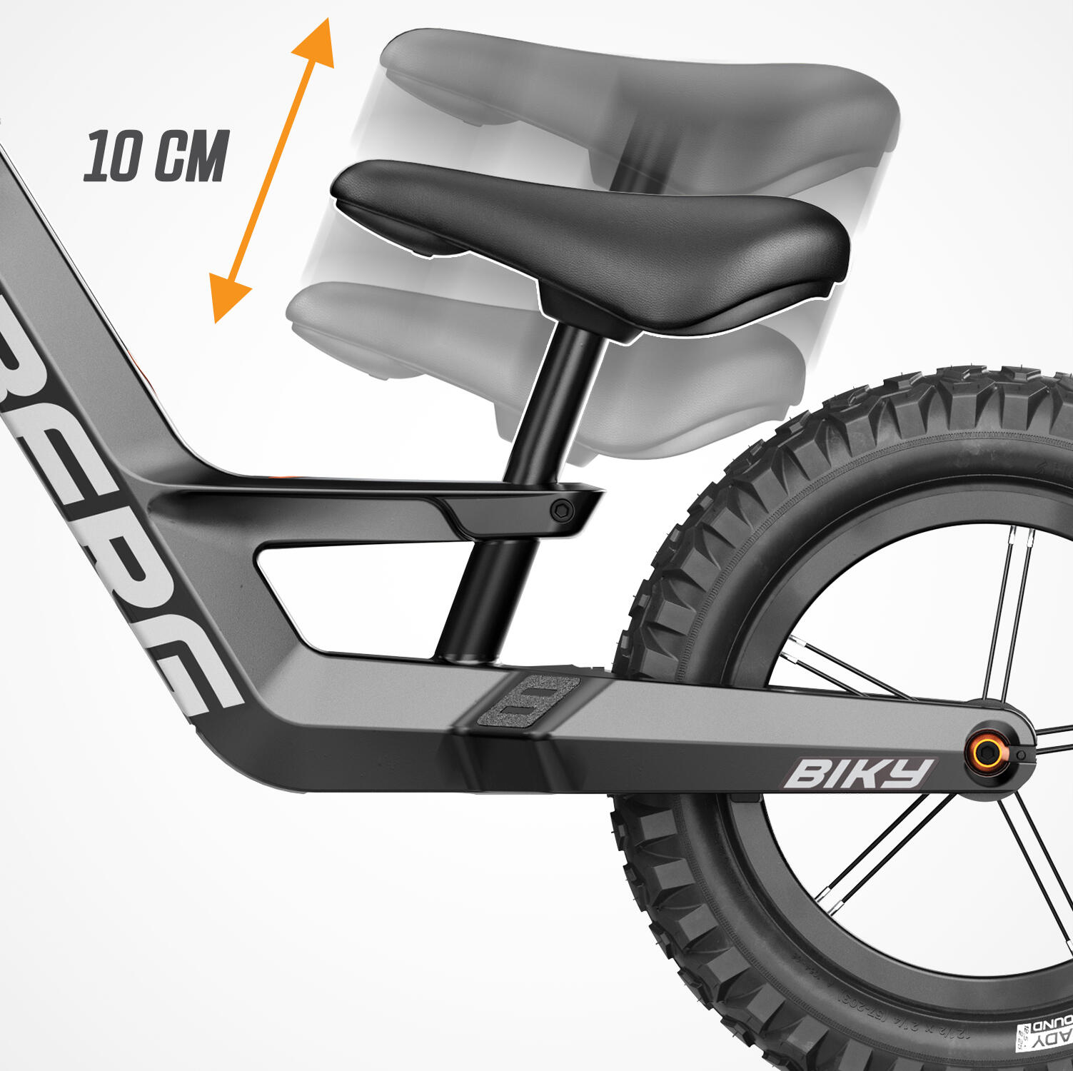 Bici senza Pedali per Bambini, 2,5+ Anni, Biky Cross Nero 7/7