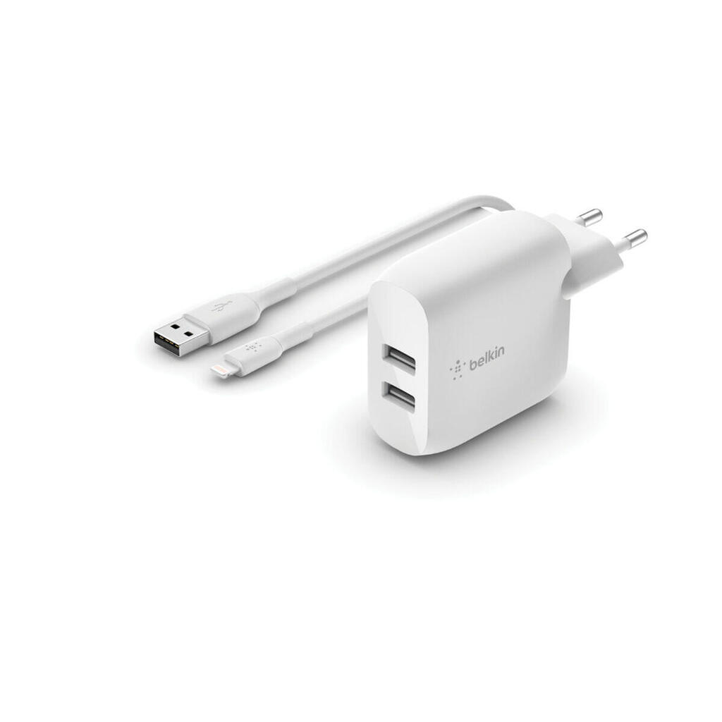 Wall Charger + MFI Certified Lightning Cable Belkin WCD001VF1MWH Plastic