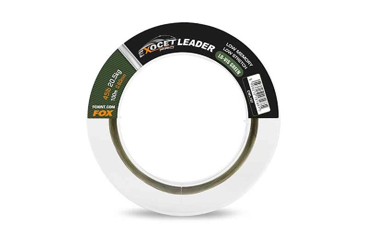 Fox Exocet Pro (Low Vis Green) Leader 45lbs 20.5Kg 0.60mm 100m 1/2