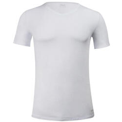 T-shirt Fila pour hommes en coton blanc à col en V