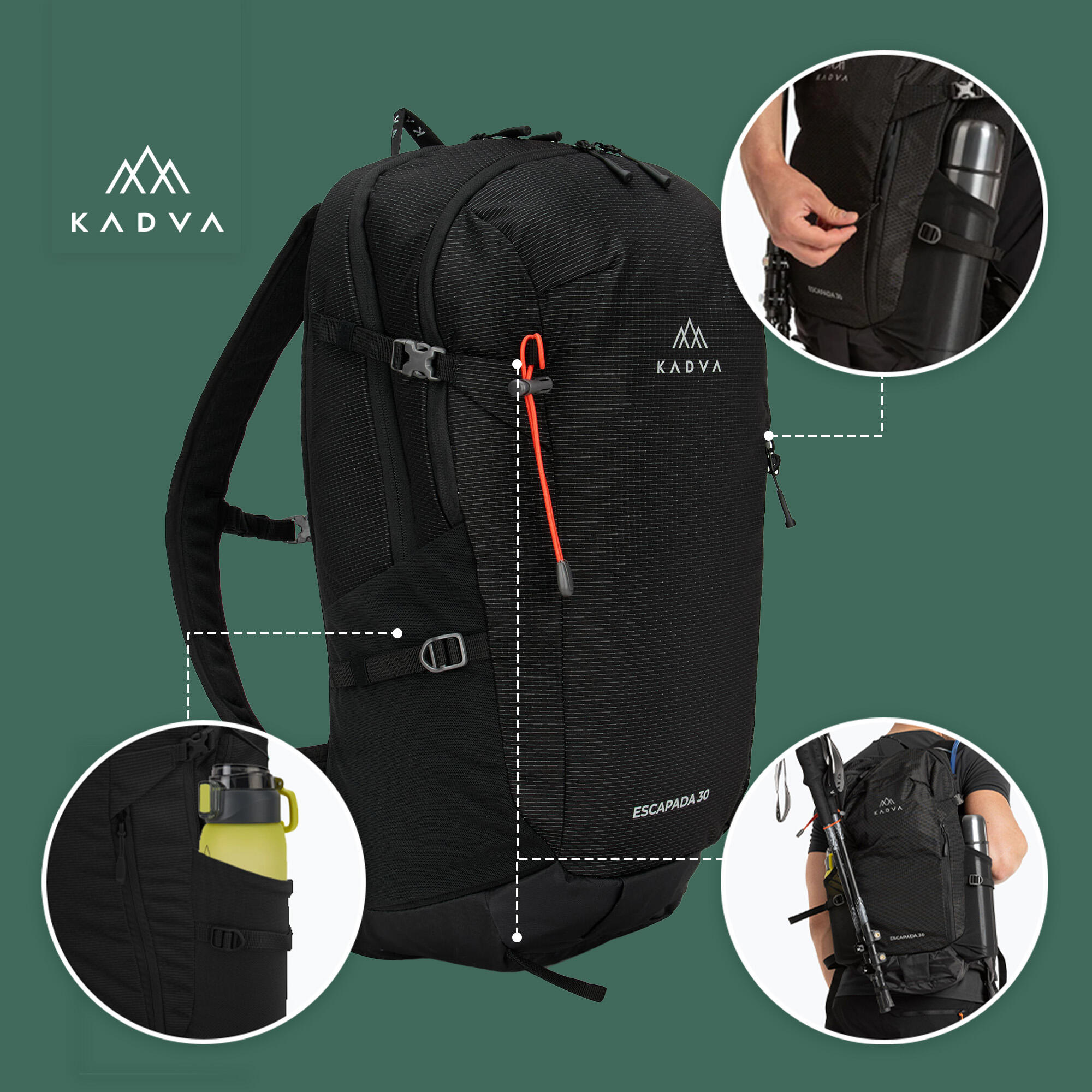 Mochila de turismo KADVA Escapada 30 l 7/7