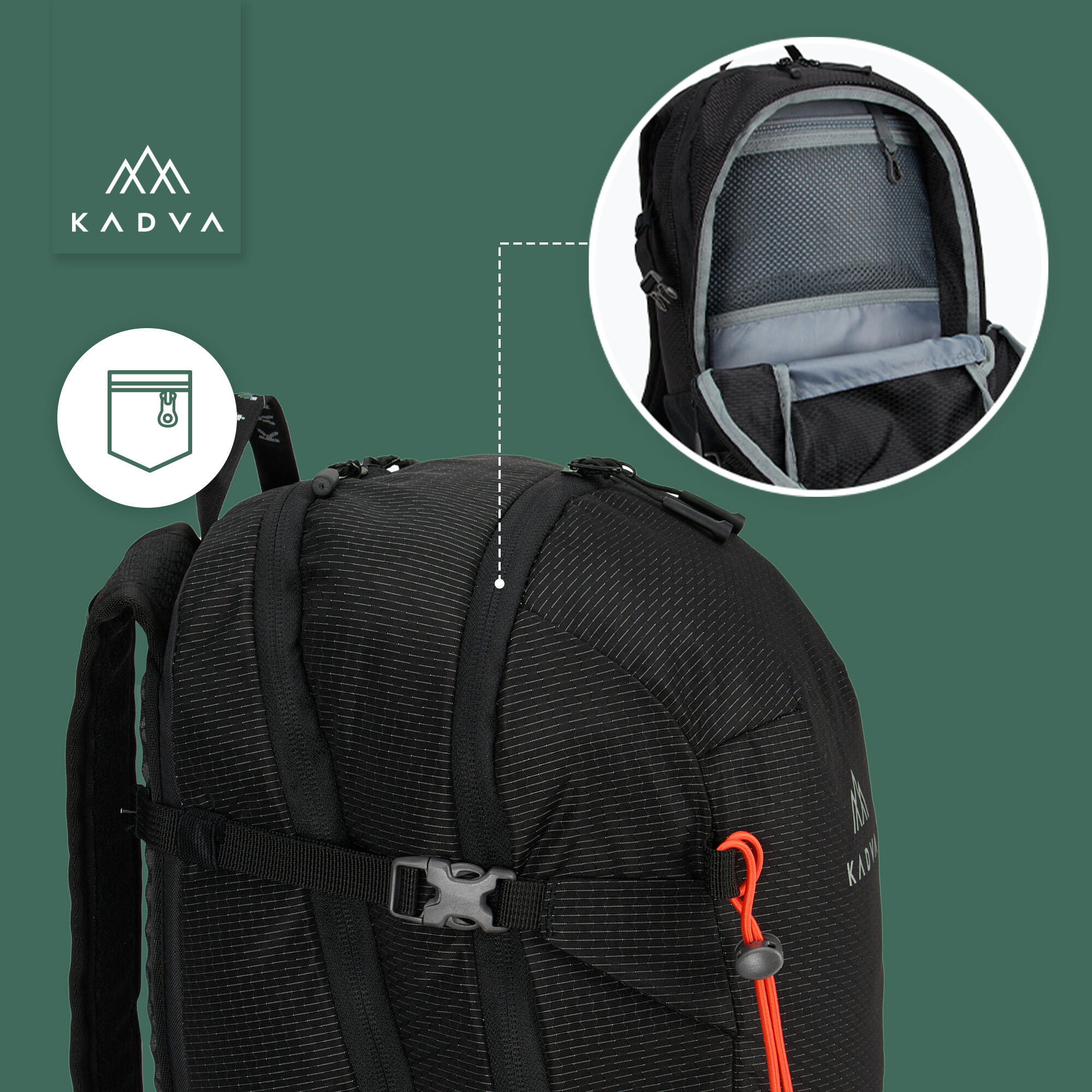Mochila de turismo KADVA Escapada 30 l 6/7
