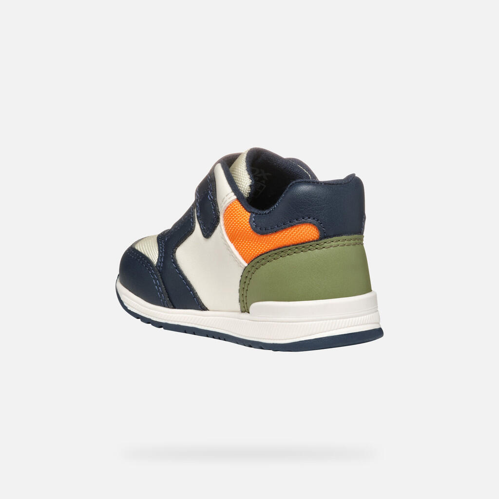 Premiers Pas Bébé Garçon RISHON BABY Bleu Marine/Orange Clair 5/7