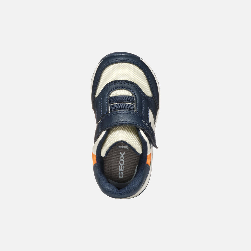 Premiers Pas Bébé Garçon RISHON BABY Bleu Marine/Orange Clair 7/7