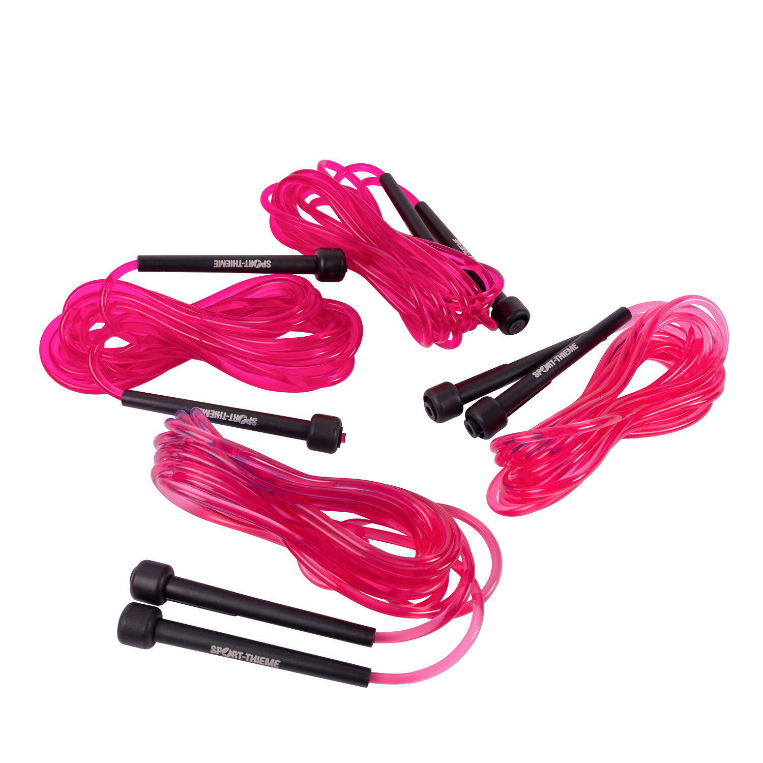 Springseil Double-Dutch Neonpink Kunststoff Fitnesstraining Unisex Neonpink 2/4