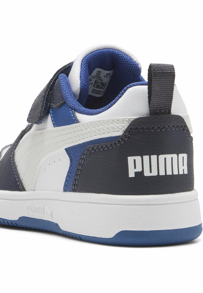 Dziecięce sneakersy PUMA Rebound V6 Lo PUMA White Feather Gray Black