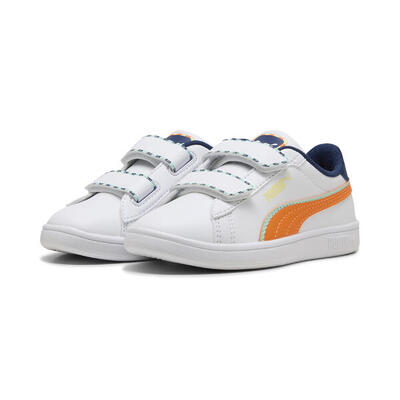 Zapatillas Smash 3.0 Playdate Niños PUMA White Orange Glo