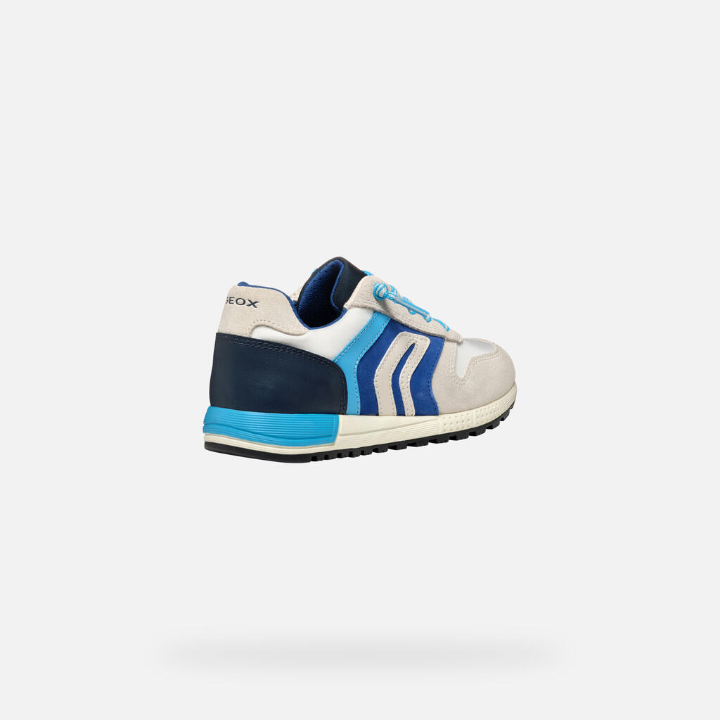 Baskets Garçon J ALBEN BOY Blanc/Bleu Roi 6/7