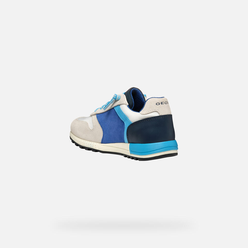 Baskets Garçon J ALBEN BOY Blanc/Bleu Roi 5/7