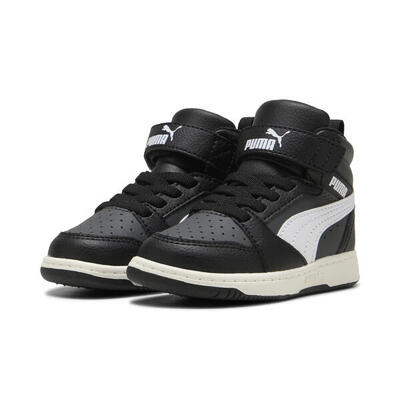 Puma rebound v6 mid sneakers voor peuters puma black white dusky gray