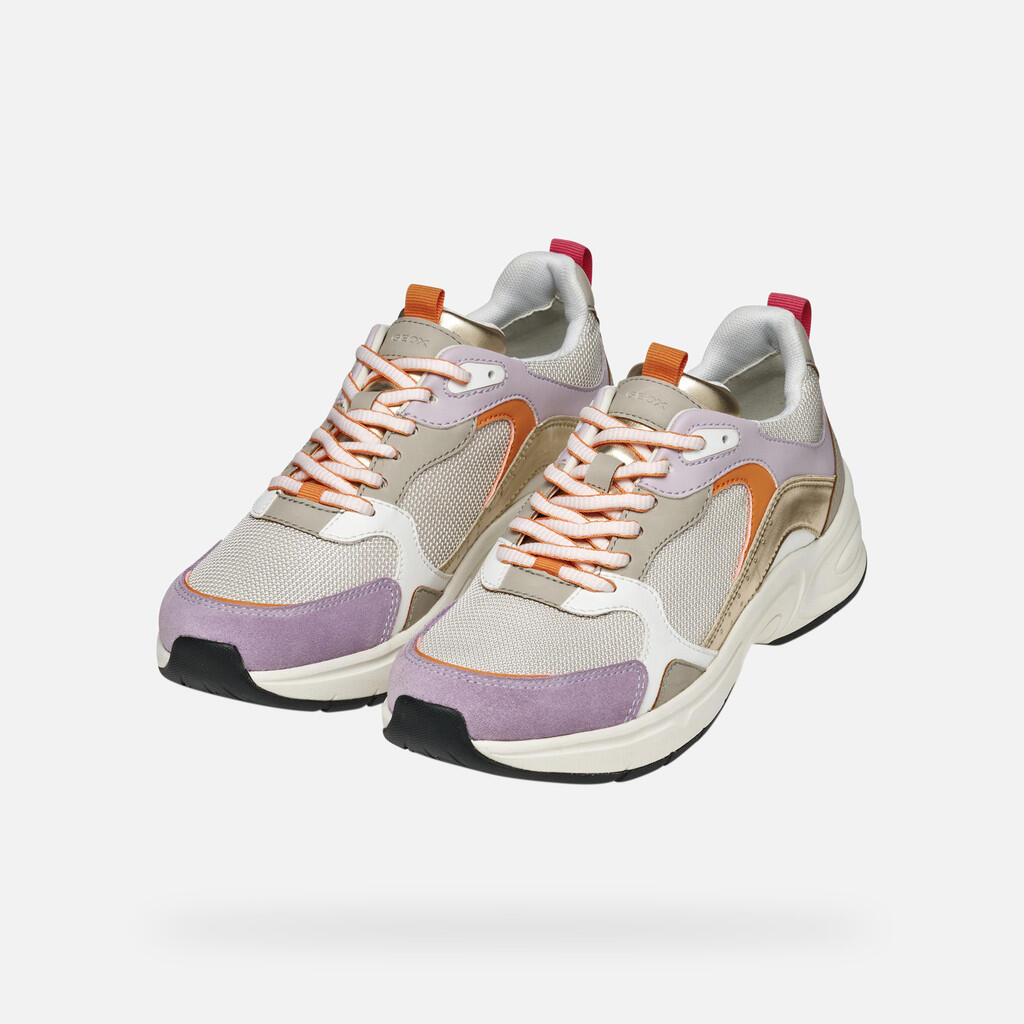 Baskets Femme D ZARVIA Blanc Cassé/Lilas 4/7