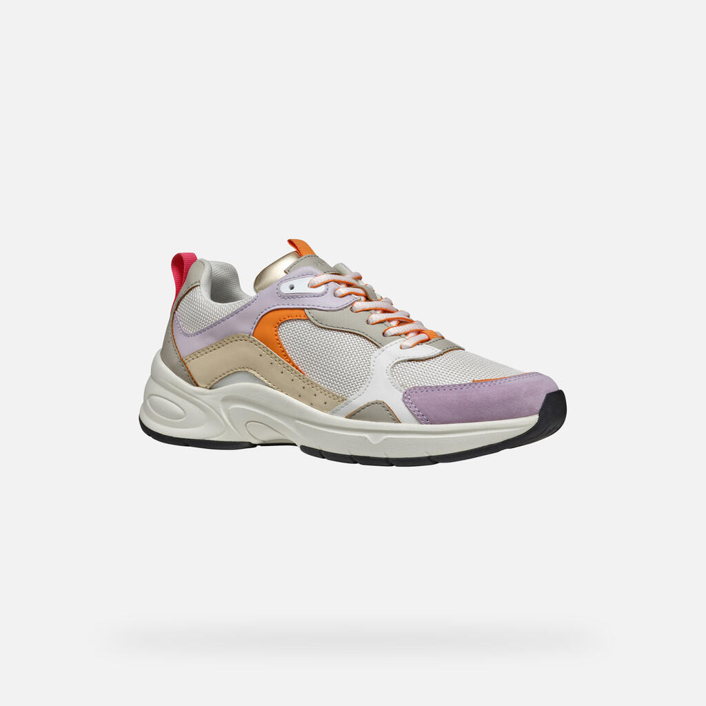 Baskets Femme D ZARVIA Blanc Cassé/Lilas 5/7