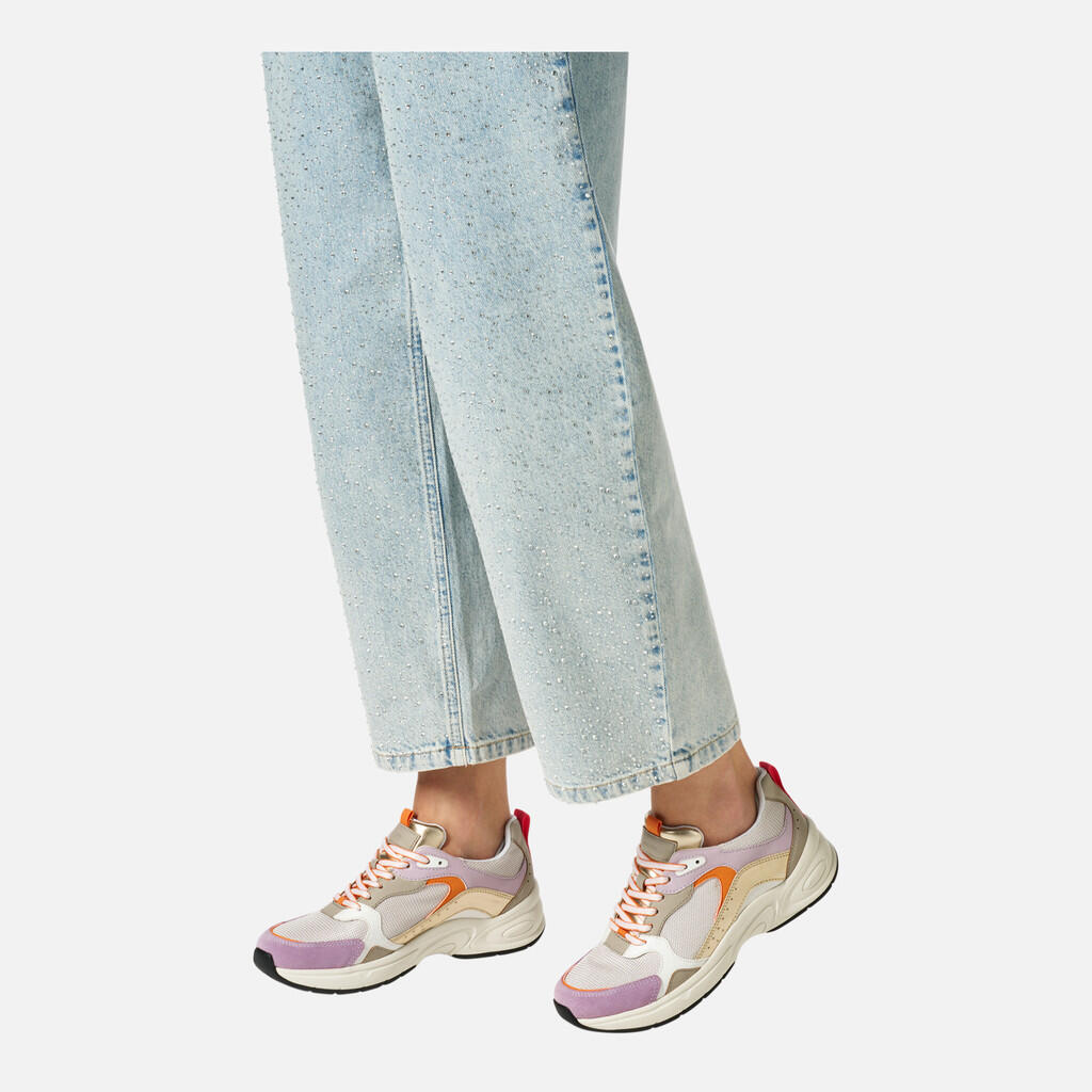 Baskets Femme D ZARVIA Blanc Cassé/Lilas 3/7