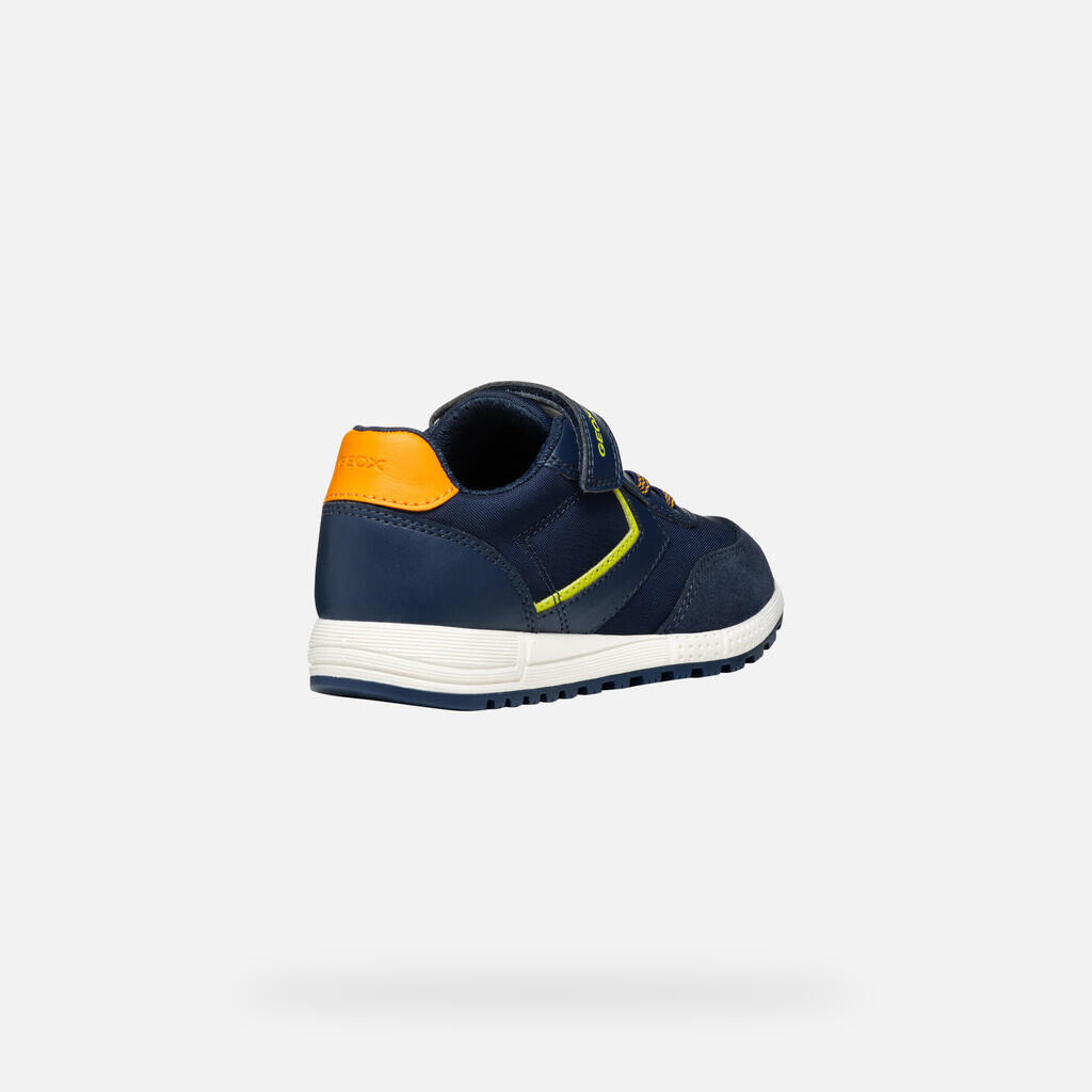 Baskets Garçon ALBEN BOY Bleu Marine/Citron Vert 6/7