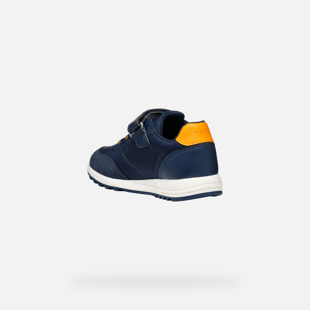 Baskets Garçon ALBEN BOY Bleu Marine/Citron Vert 5/7