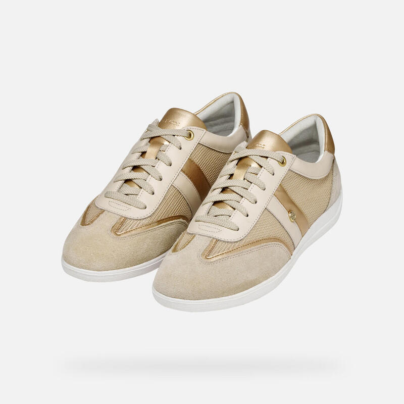 Baskets Femme D MYRIA Or Clair/Beige Clair