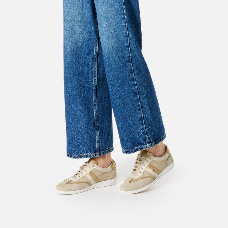 Baskets Femme D MYRIA Or Clair/Beige Clair