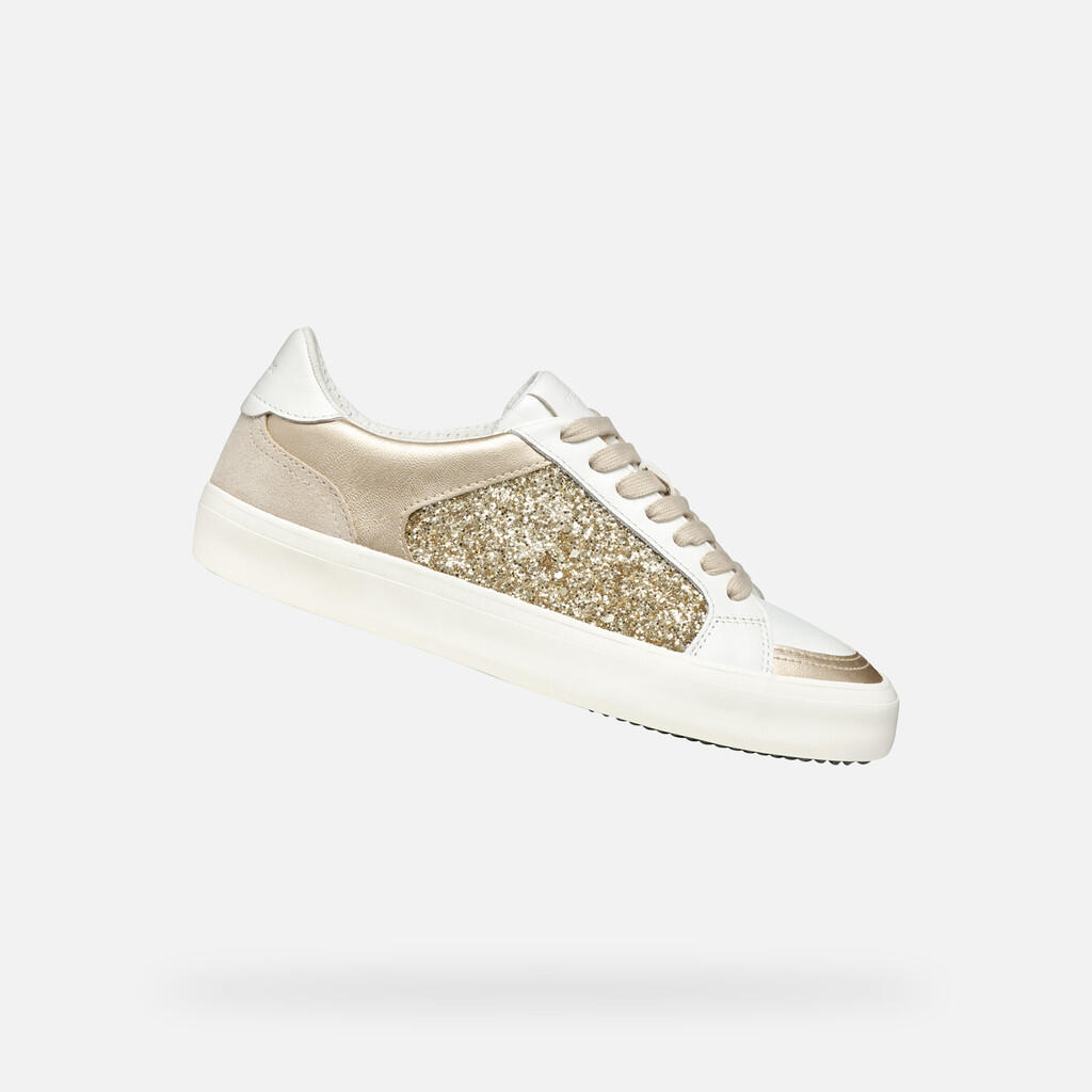 Baskets Femme D EMMELENY Blanc/Or 1/7
