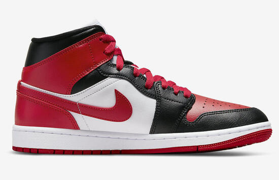 Chaussures - basket - mixte - mid, cuir - air jordan 1 mid - noir/blanc