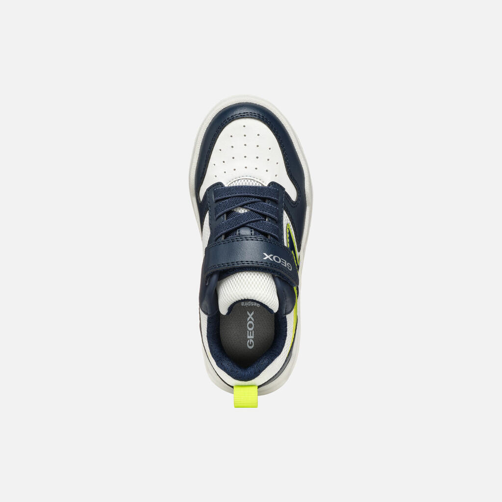 Baskets Garçon J BUZZERLIGHT BOY Bleu Marine/Citron Vert 7/7